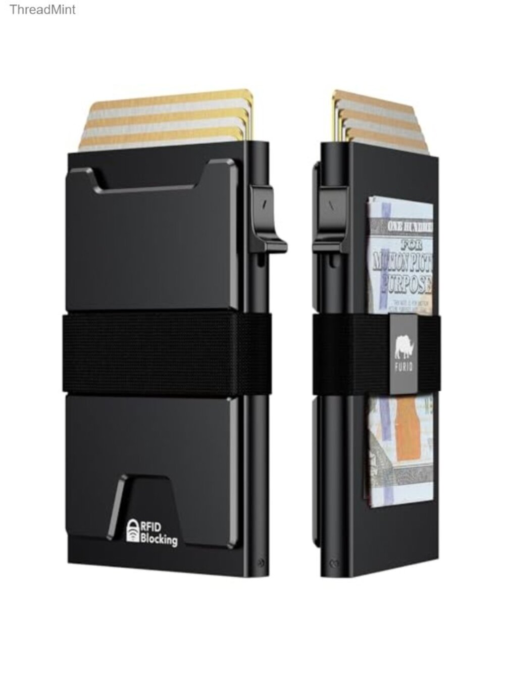 Slim Minimalist Metal Wallet for Men RFID Blocking 11 Card Holder